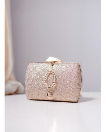 Pochette Cyra Nacré couleur champagne