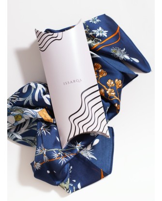 Carré de soie Samleen - bleu indigo